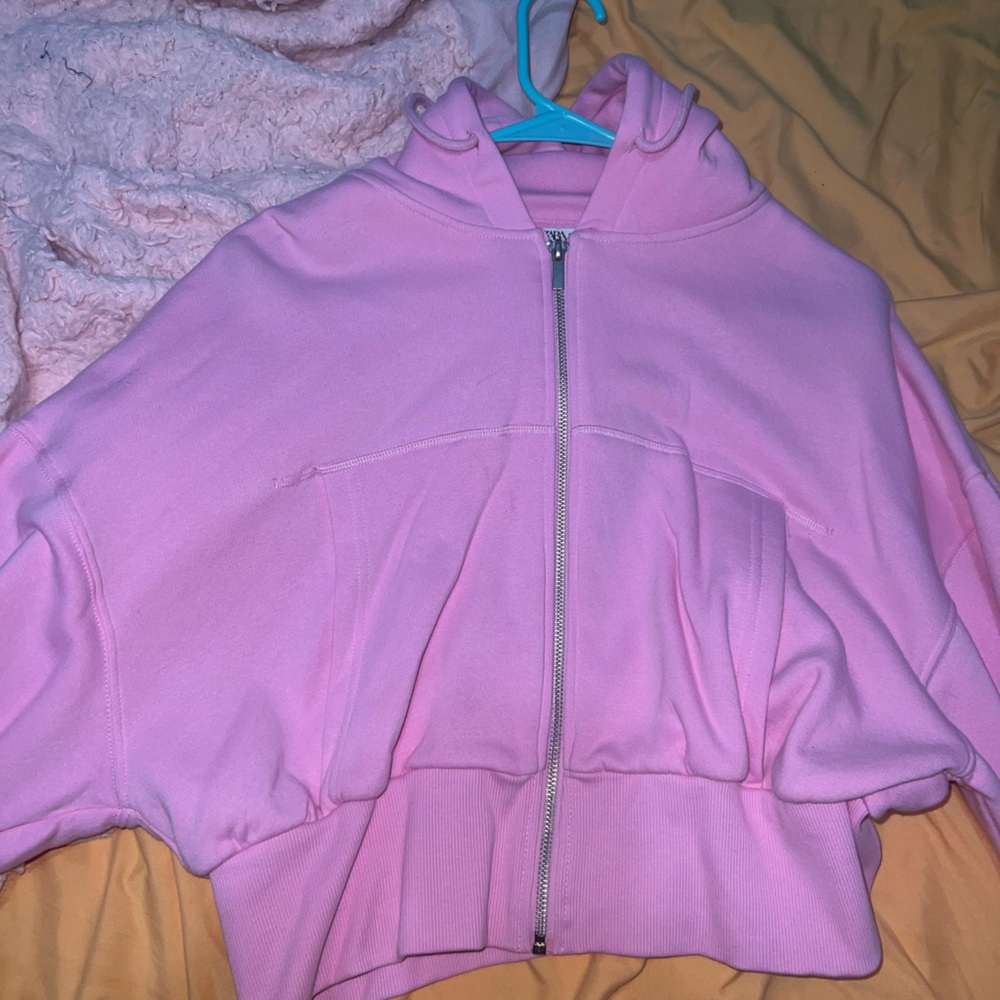 Zara Pink Casual Hoodie